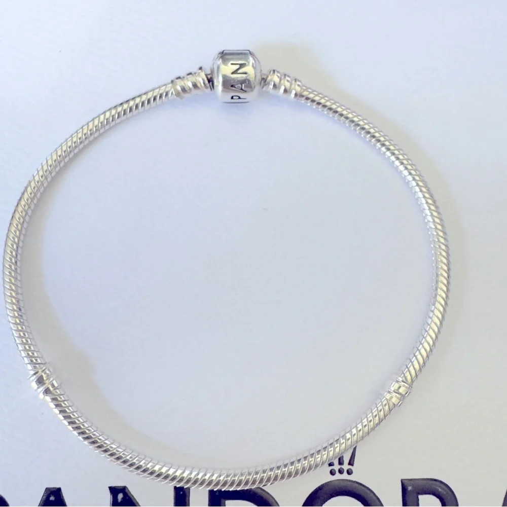 Pandora Sterling Silver 925 Moments Snake Bracelet 7.5 Inches